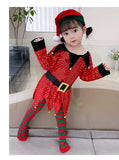 "Disfraz de Elfo de Año Nuevo para Niños: Conjunto Navideño con Gorro para Fiesta y Actuación"