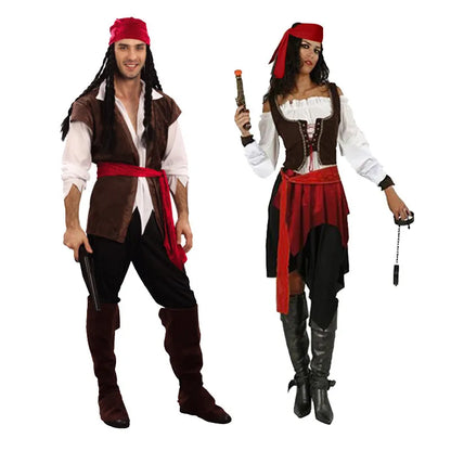 Cosplay Capitão Jack Sparrow Feminino e Masculino Adulto