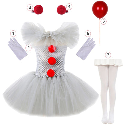 Traje de Palhaço Assustador Vestido Tutu
