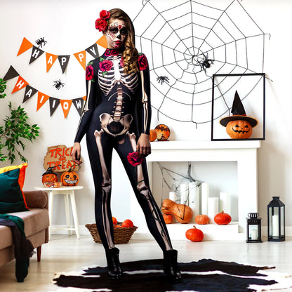 Fantasia de Halloween Dia dos Mortos