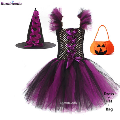 Traje de Bruxa Infantil para Halloween