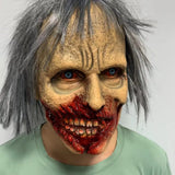 Máscara de zombi sangrienta con pelo para adulto