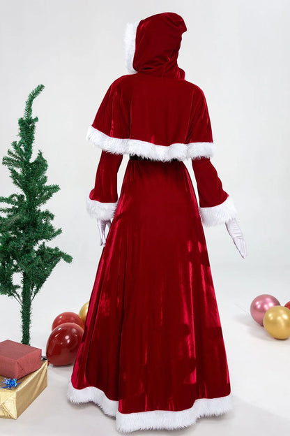 "Traje Clássico de Sra. Claus - Vista-se com Elegância e Estilo neste Natal!"