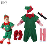 "Disfraz de Elfo de Año Nuevo para Niños: Conjunto Navideño con Gorro para Fiesta y Actuación"