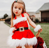 "Vestido de Navidad Infantil - Encantador y Acogedor de Terciopelo con Gorro"