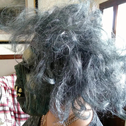 Máscara Zumbi Assustador Cabelo Explosivo