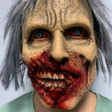 Máscara de zombi sangrienta con pelo para adulto
