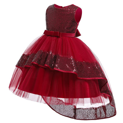 Vestido de Baile em Camadas babados