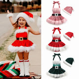 "Vestido de Navidad Infantil - Encantador y Acogedor de Terciopelo con Gorro"