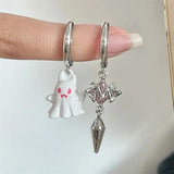 Pendientes vintage de esqueleto para Halloween