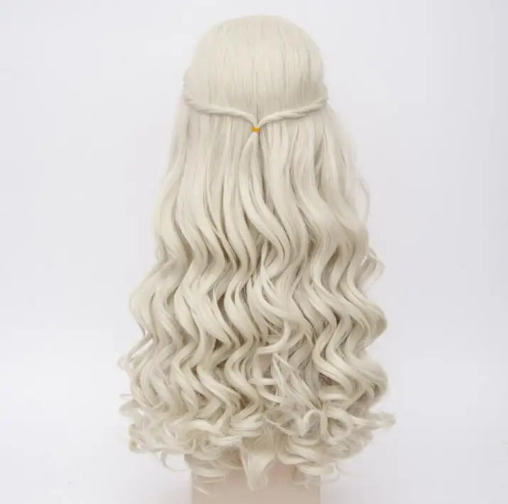 Peruca de Cosplay da Rainha Branca de Alice no País das Maravilhas
