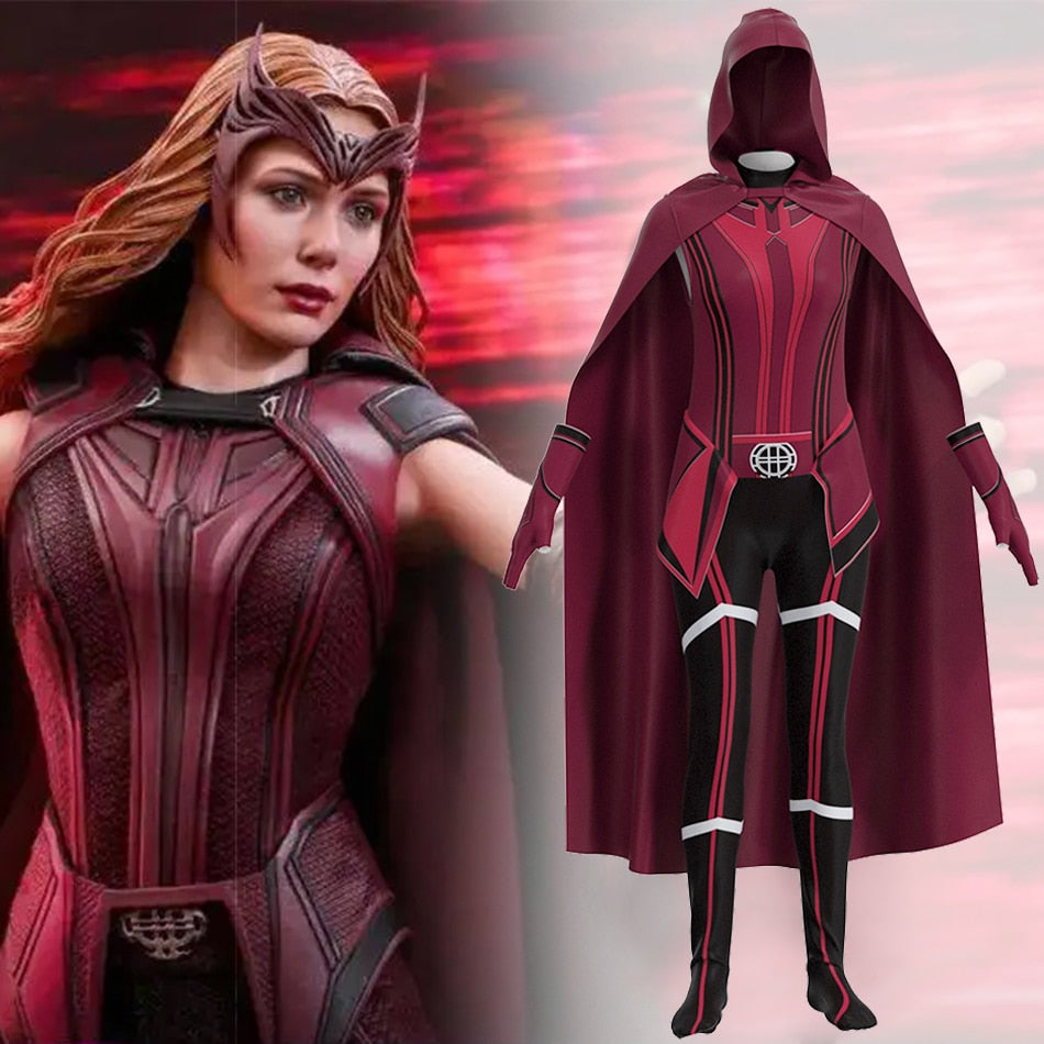 Fantasia Cosplay Feiticeira Escarlate Luxo