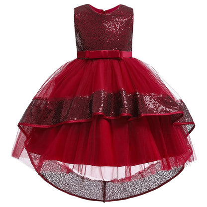 Vestido de Baile em Camadas babados