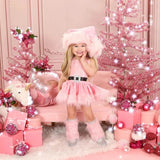 "Vestido de Navidad Infantil - Encantador y Acogedor de Terciopelo con Gorro"