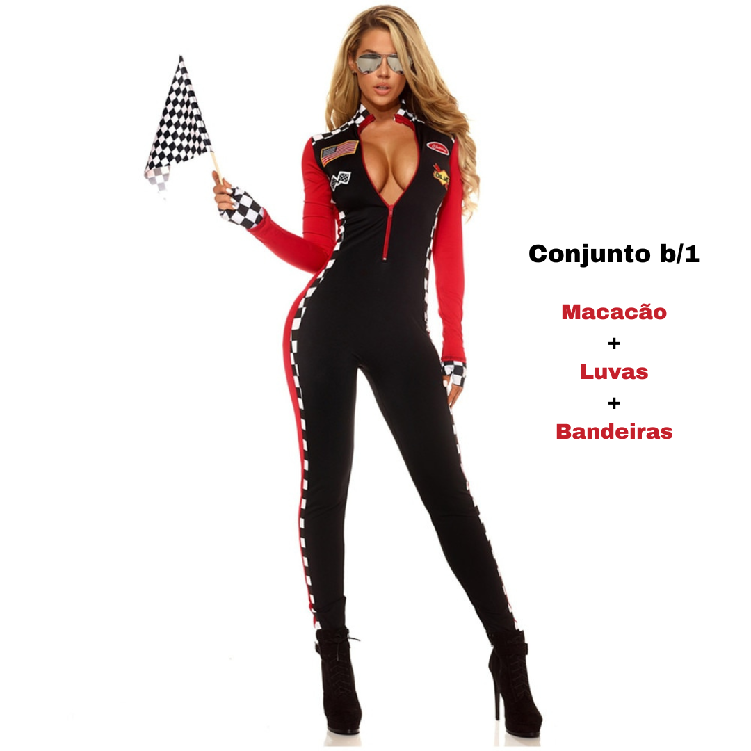 Piloto de Corrida Fantasia Feminina