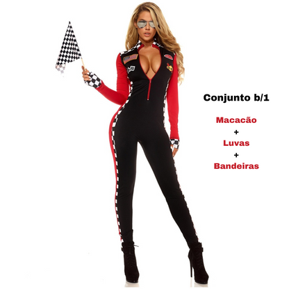 Piloto de Corrida Fantasia Feminina