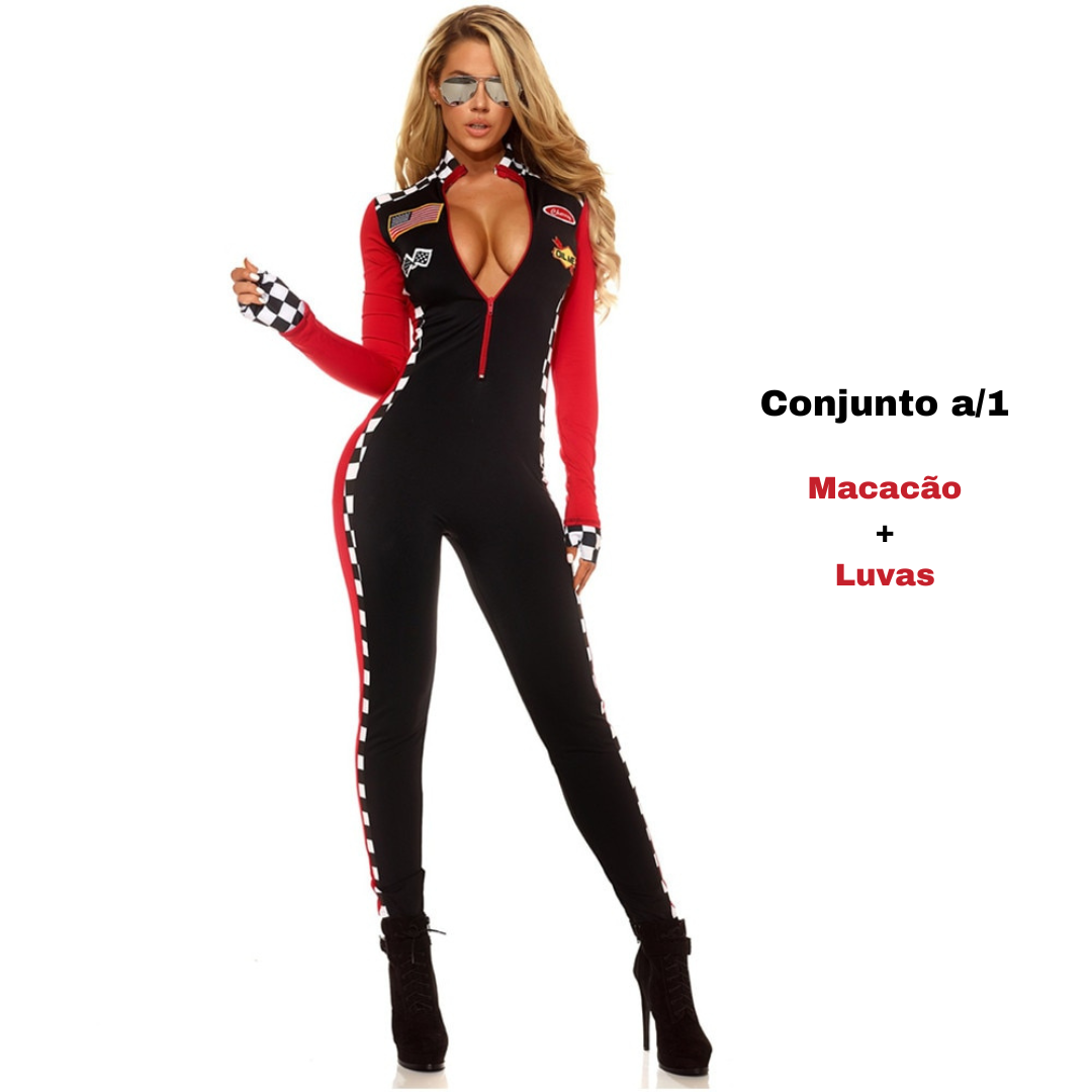 Piloto de Corrida Fantasia Feminina