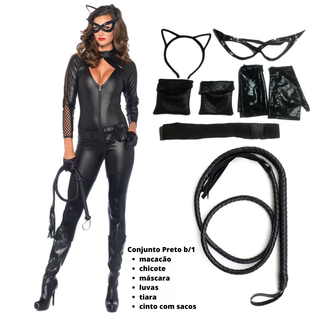 Mulher Gato Fantasia Cosplay