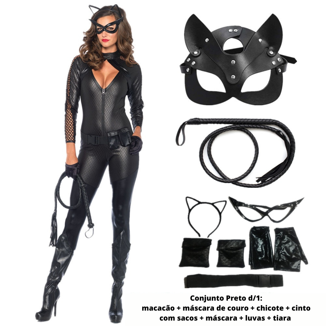 Mulher Gato Fantasia Cosplay