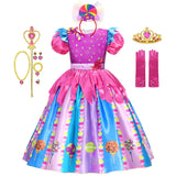 Fantasia arco-íris doce cosplay lollipop infantil