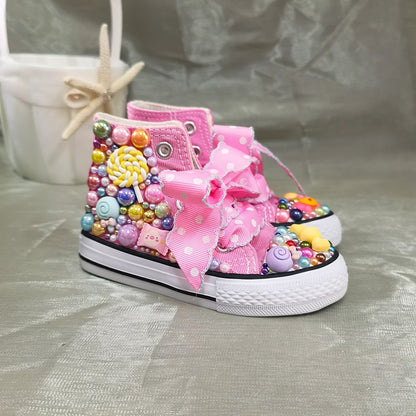 Sapatos arco-íris doce feitos à mão para Fantasia