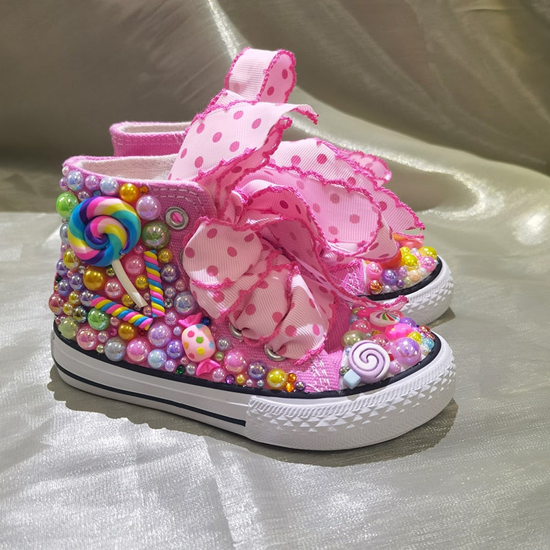 Sapatos arco-íris doce feitos à mão para Fantasia