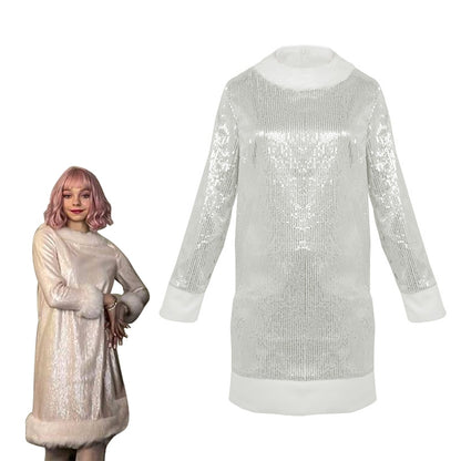 Enid Sinclair Cosplay Vestido Fashion Branco