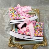 Sapatos arco-íris doce feitos à mão para Fantasia