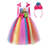 Fantasia arco-íris doce cosplay lollipop infantil