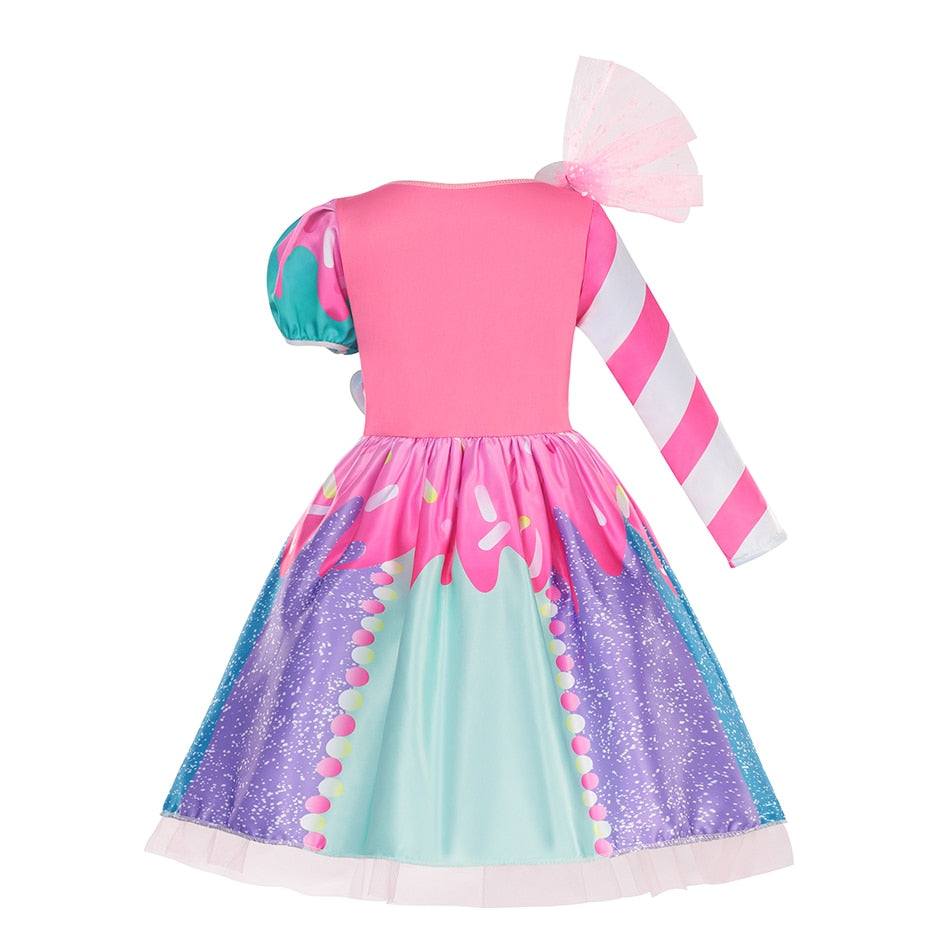 Fantasia arco-íris doce cosplay lollipop infantil