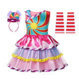 Fantasia arco-íris doce cosplay lollipop infantil