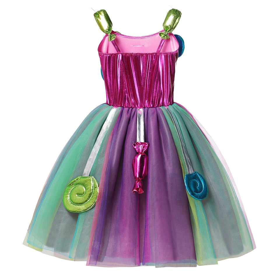 Fantasia arco-íris doce cosplay lollipop infantil
