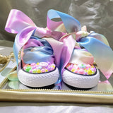 Sapatos arco-íris doce feitos à mão para Fantasia