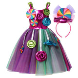 Fantasia arco-íris doce cosplay lollipop infantil
