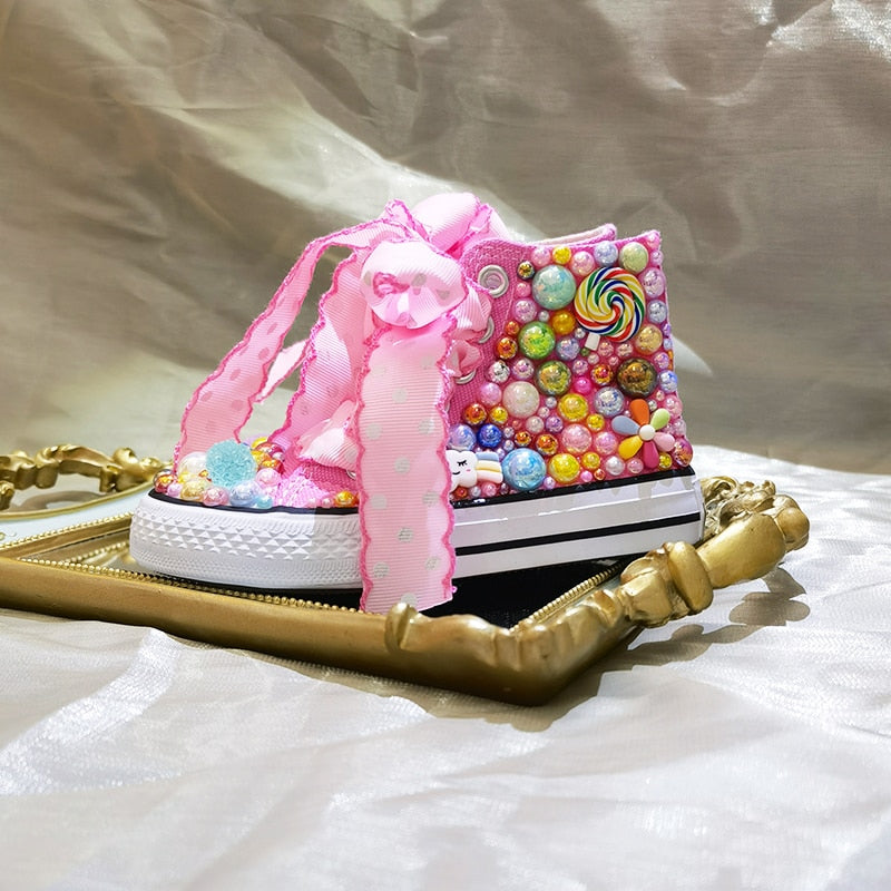 Sapatos arco-íris doce feitos à mão para Fantasia