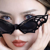 Gafas de sol retro con forma de murciélago para Halloween