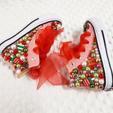 Sapatos arco-íris doce feitos à mão para Fantasia