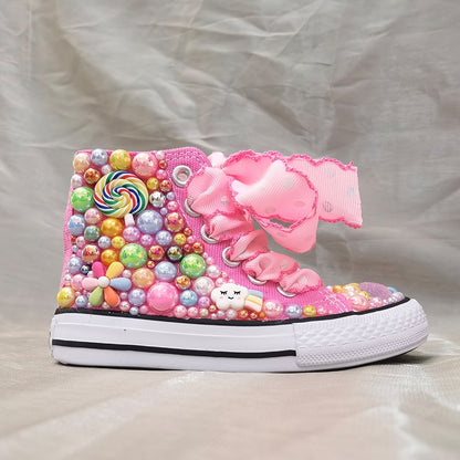 Sapatos arco-íris doce feitos à mão para Fantasia