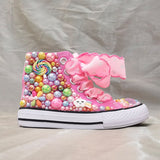 Sapatos arco-íris doce feitos à mão para Fantasia