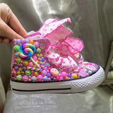 Sapatos arco-íris doce feitos à mão para Fantasia