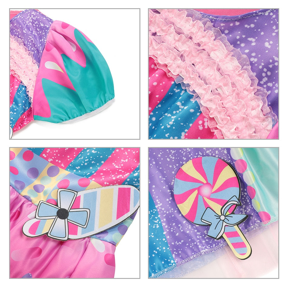 Fantasia arco-íris doce cosplay lollipop infantil