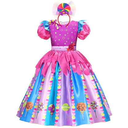 Fantasia arco-íris doce cosplay lollipop infantil